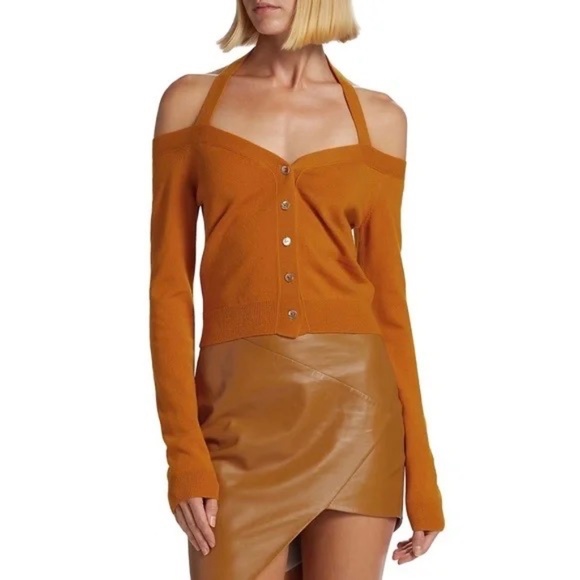 Zeynep Arcay Cashmere Cold Shoulder Halter-Neck Cardigan New With Tags - Picture 14 of 14